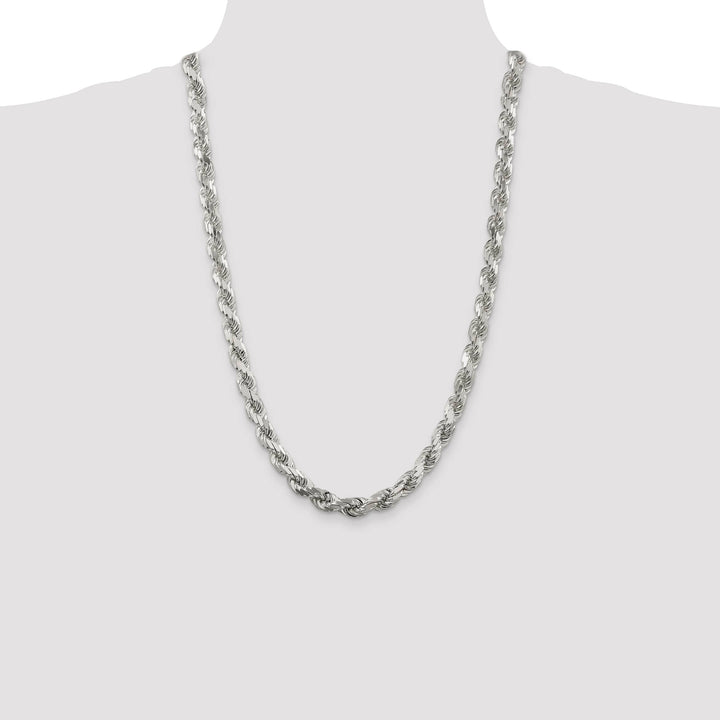 Sterling Silver 7.8mm D.C. Rope Chain