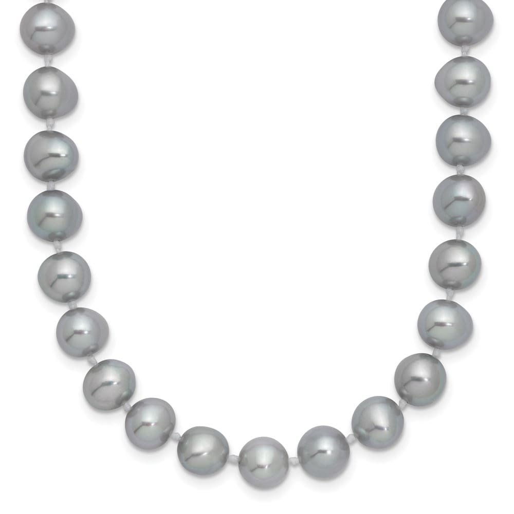 Sterling Silver 7-8mm Gray Near-Round Cultured Pearl 16 inch Necklace
