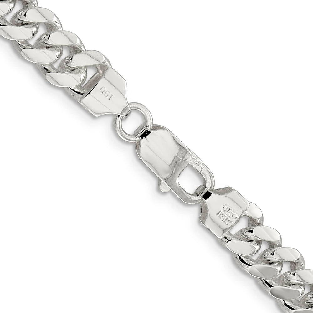 Sterling Silver 7.8mm Polished Domed Curb Chain 26 Inch