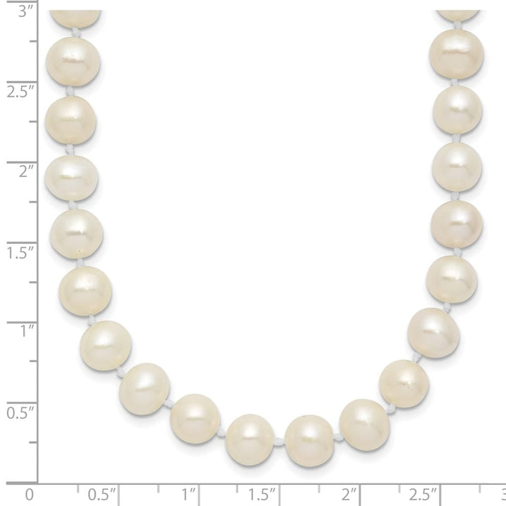 Sterling Silver 7-8mm White Near-Round Cultured Pearl 24 inch Necklace