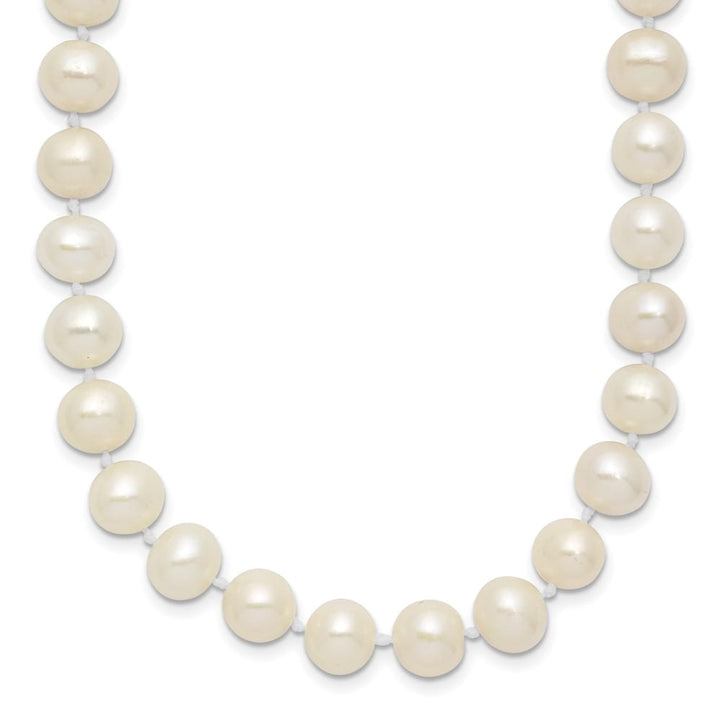 Sterling Silver 7-8mm White Near-Round Cultured Pearl 24 inch Necklace
