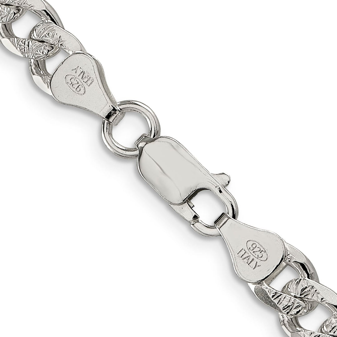 Sterling Silver 7mm Pavé Curb Chain 26 Inch