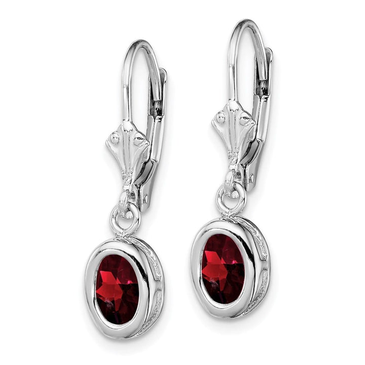 Sterling Silver 7x5mm Oval Leverback Earrings, view 14 of 16