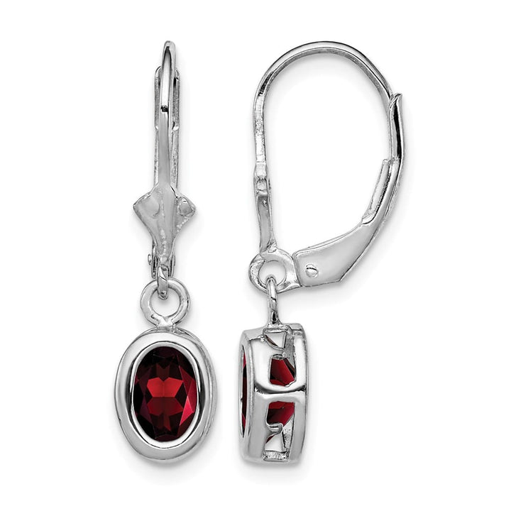 Sterling Silver 7x5mm Oval Leverback Earrings, view 13 of 16