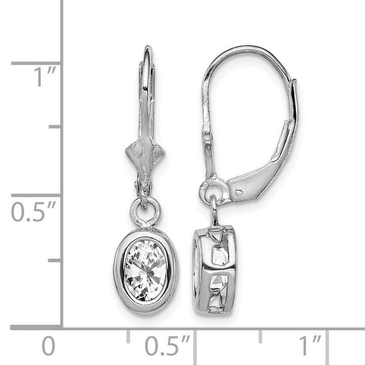 Sterling Silver 7x5mm Oval Leverback Earrings, view 12 of 16