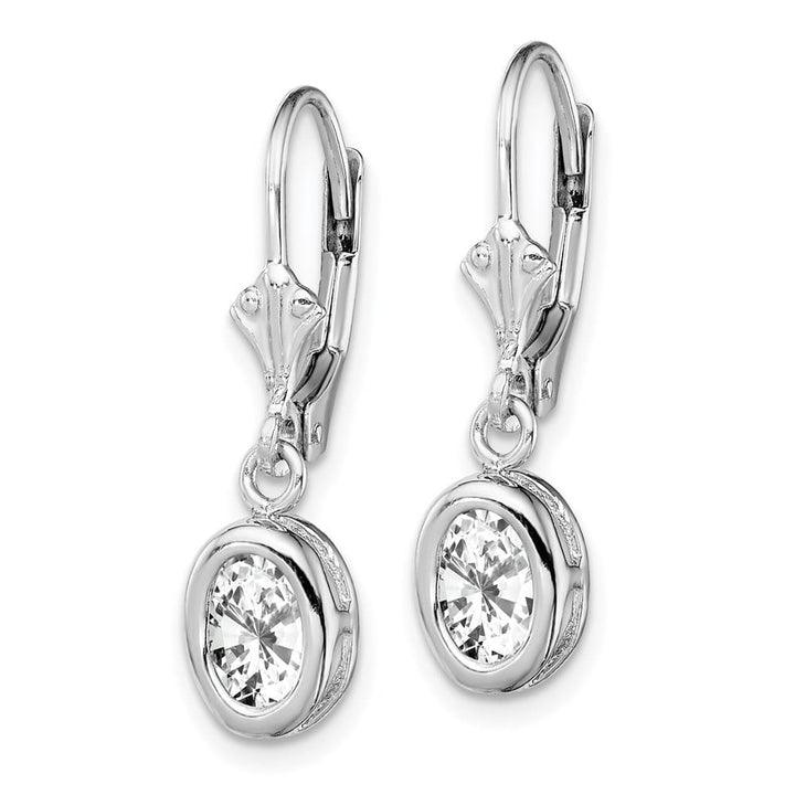 Sterling Silver 7x5mm Oval Leverback Earrings, view 10 of 16