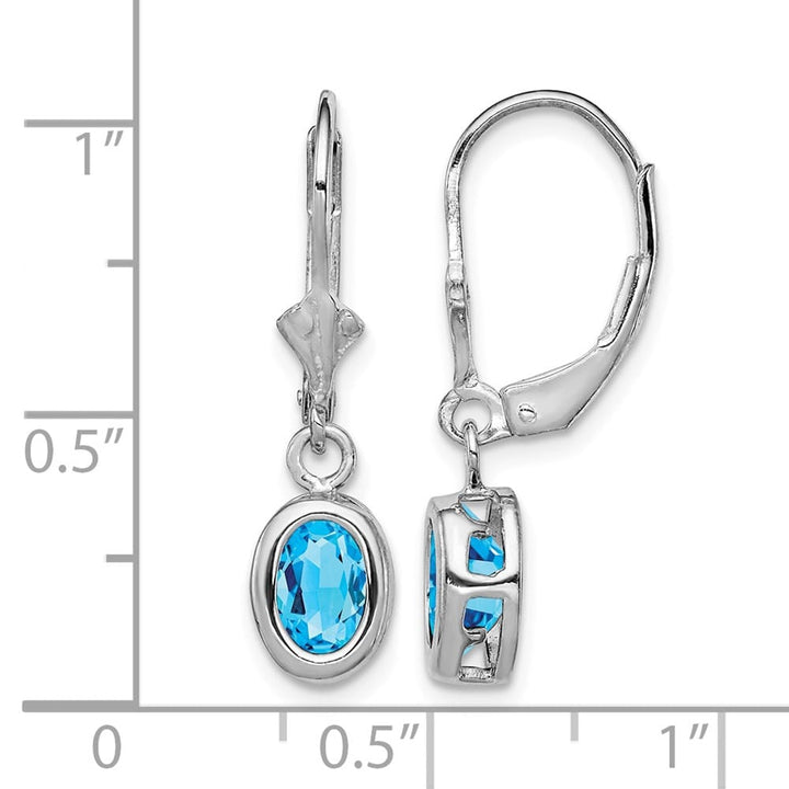 Sterling Silver 7x5mm Oval Leverback Earrings, view 8 of 16