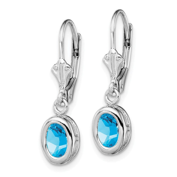 Sterling Silver 7x5mm Oval Leverback Earrings, view 6 of 16