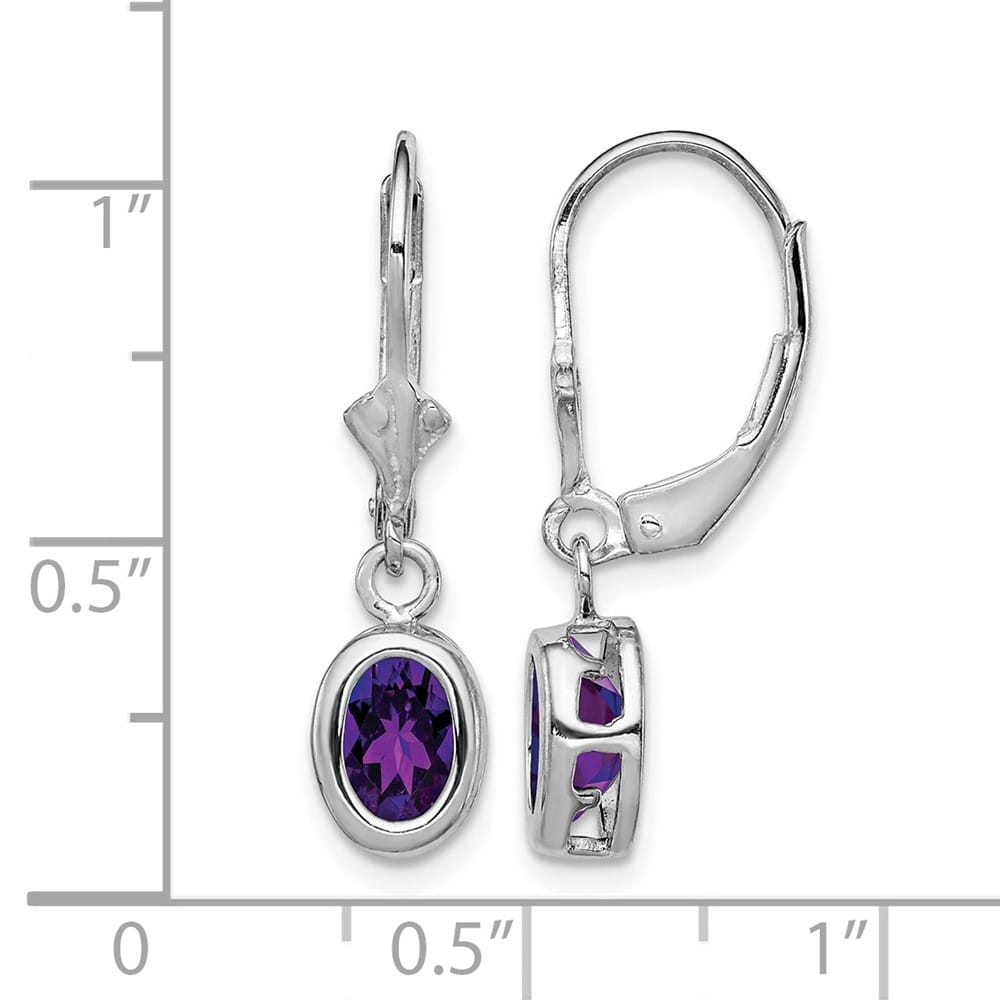 Sterling Silver 7x5mm Oval Leverback Earrings, view 4 of 16