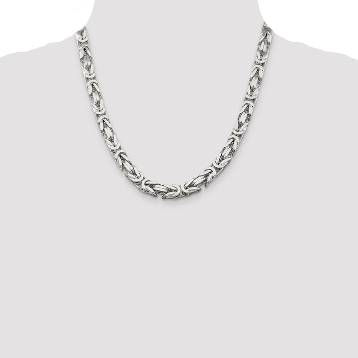 Sterling Silver 8.25mm Byzantine Chain
