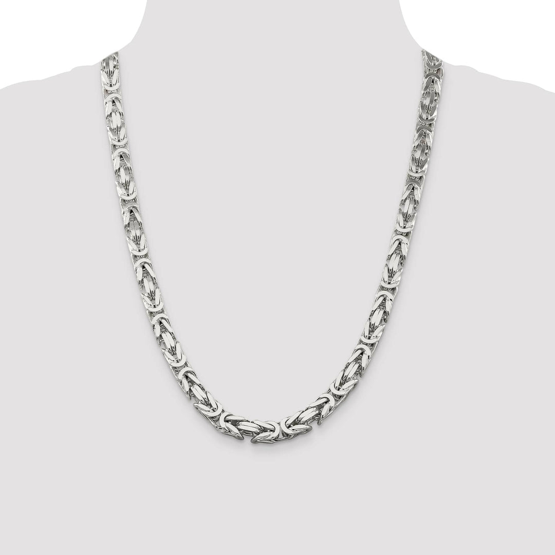 Sterling Silver 8.25mm Byzantine Chain