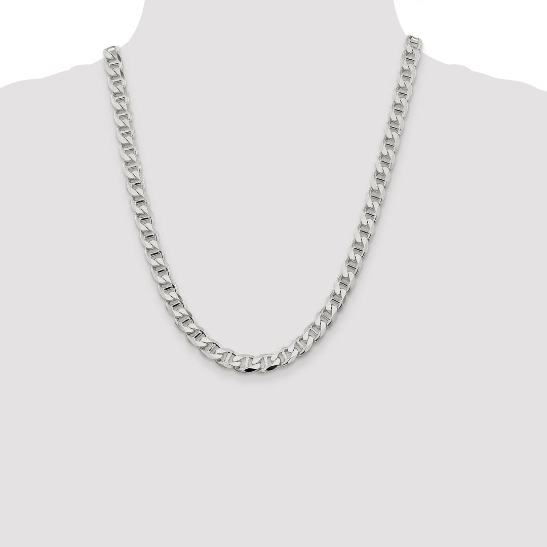 Sterling Silver 8.25mm D.C. Flat Anchor Curb Chain