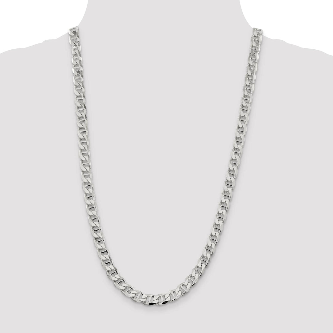Sterling Silver 8.25mm D.C. Flat Anchor Curb Chain