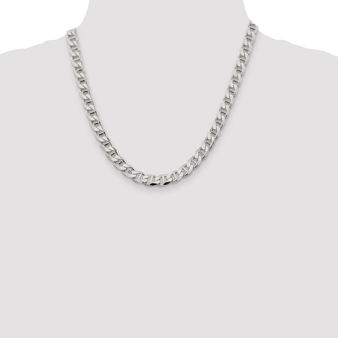 Sterling Silver 8.25mm D.C. Flat Anchor Curb Chain