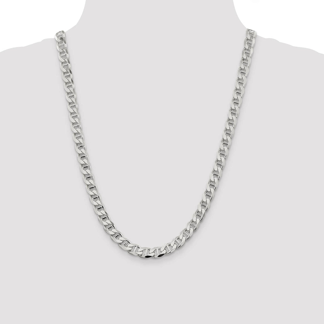 Sterling Silver 8.25mm D.C. Flat Anchor Curb Chain
