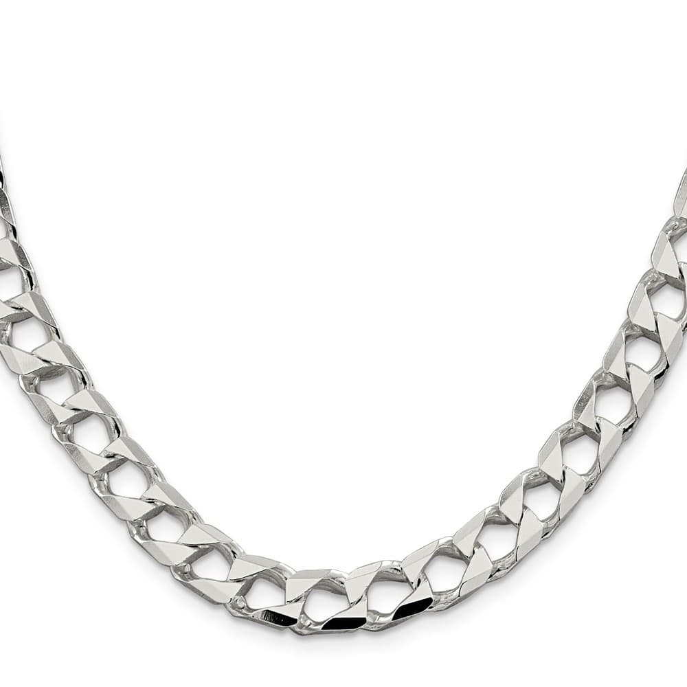 Sterling Silver 8.6mm D.C. Square Curb Chain