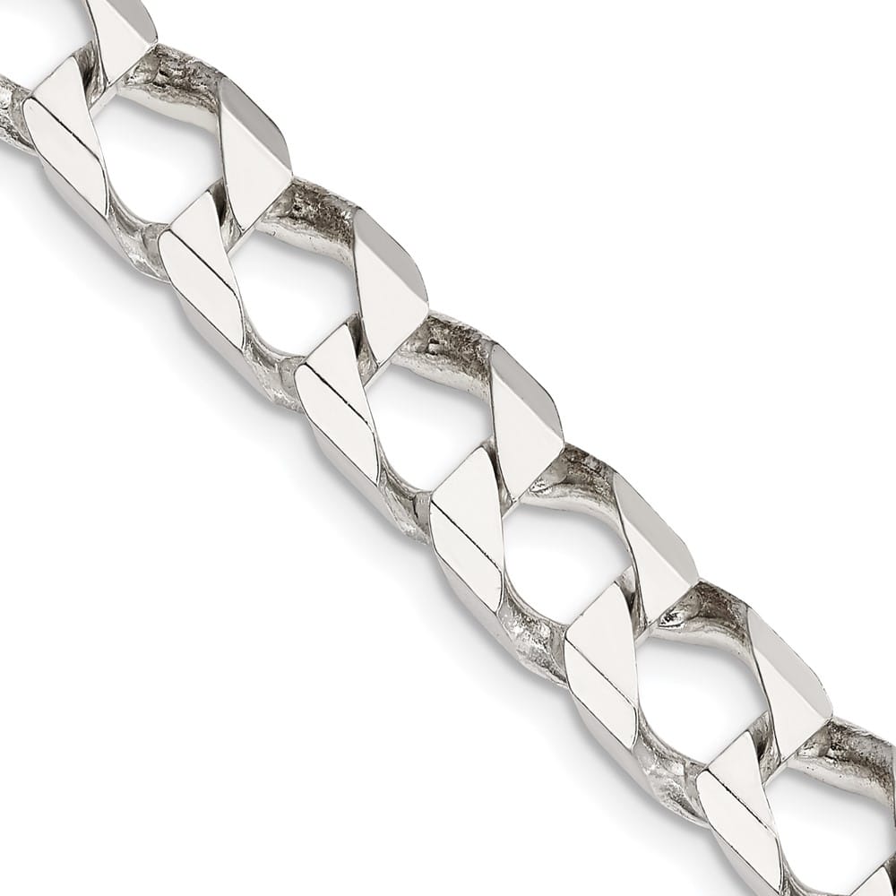Sterling Silver 8.6mm D.C. Square Curb Chain