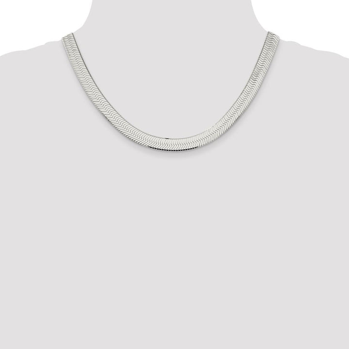 Sterling Silver 8.75mm Magic Herringbone Chain Size 18