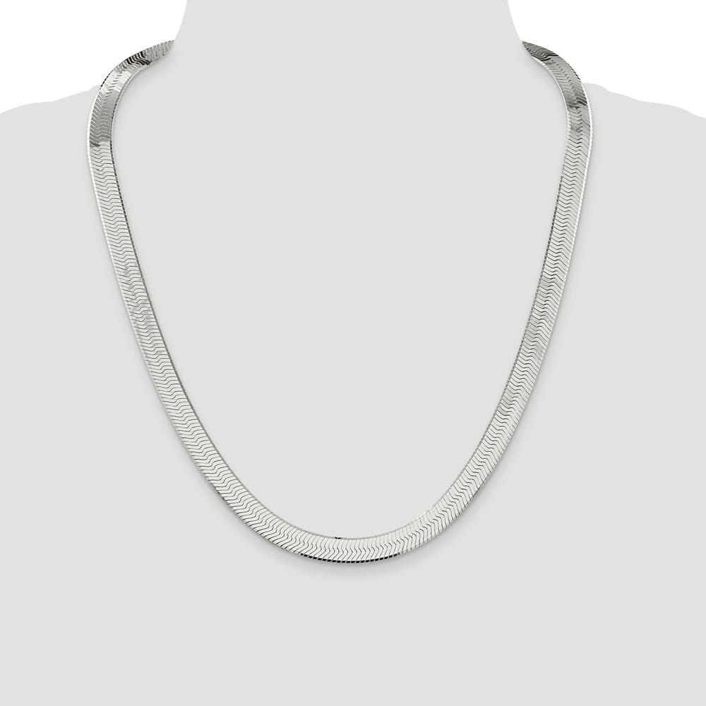 Sterling Silver 8.75mm Magic Herringbone Chain Size 24