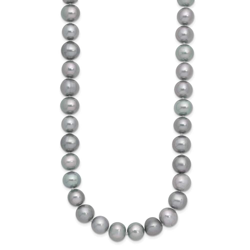 Sterling Silver 8-9mm Gray Near-Round Cultured Pearl 24 inch Necklace