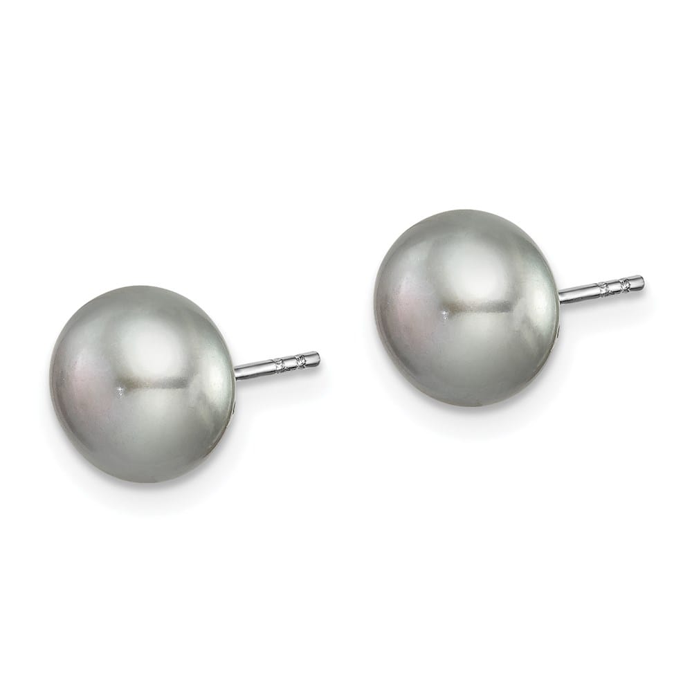 Sterling Silver 8-9mm Multi-color Button Pearl Set of 7 Post Earrings, view 6 of 7