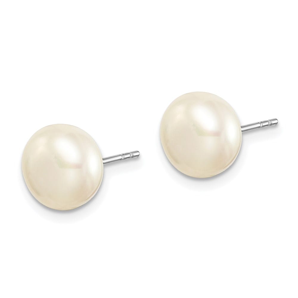 Sterling Silver 8-9mm Multi-color Button Pearl Set of 7 Post Earrings, view 2 of 7