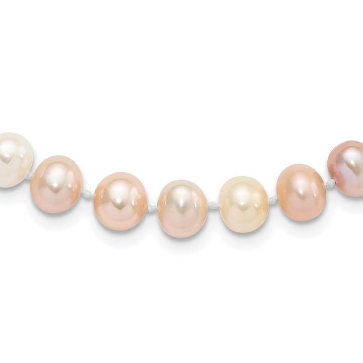 Sterling Silver 8-9mm Multi-Color Cultured Pearl 18 inch Necklace