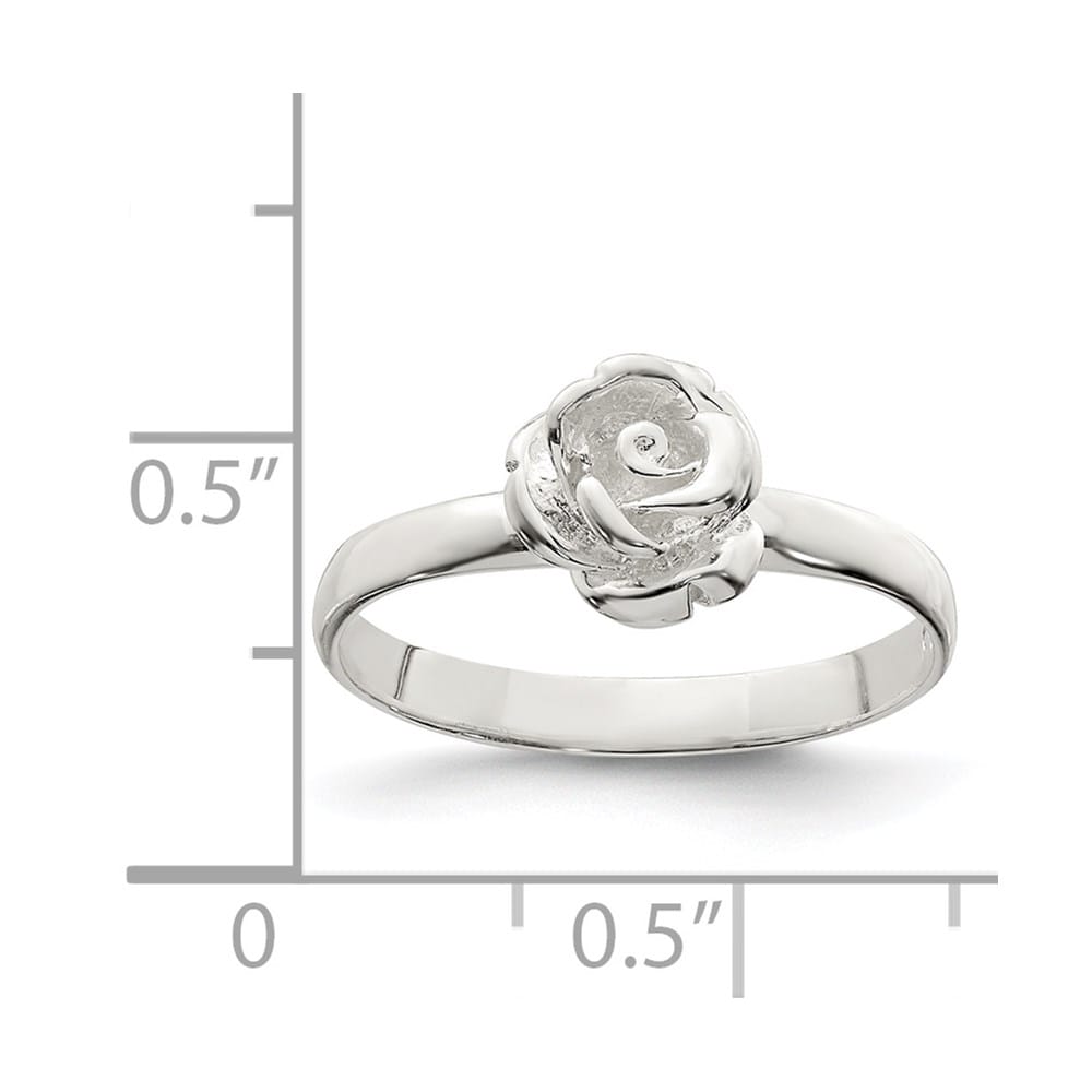 Sterling Silver 8 mm Rose Ring