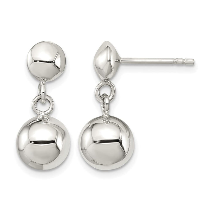 Sterling Silver 8mm Dangle Ball Post Earrings, view 1 of 4