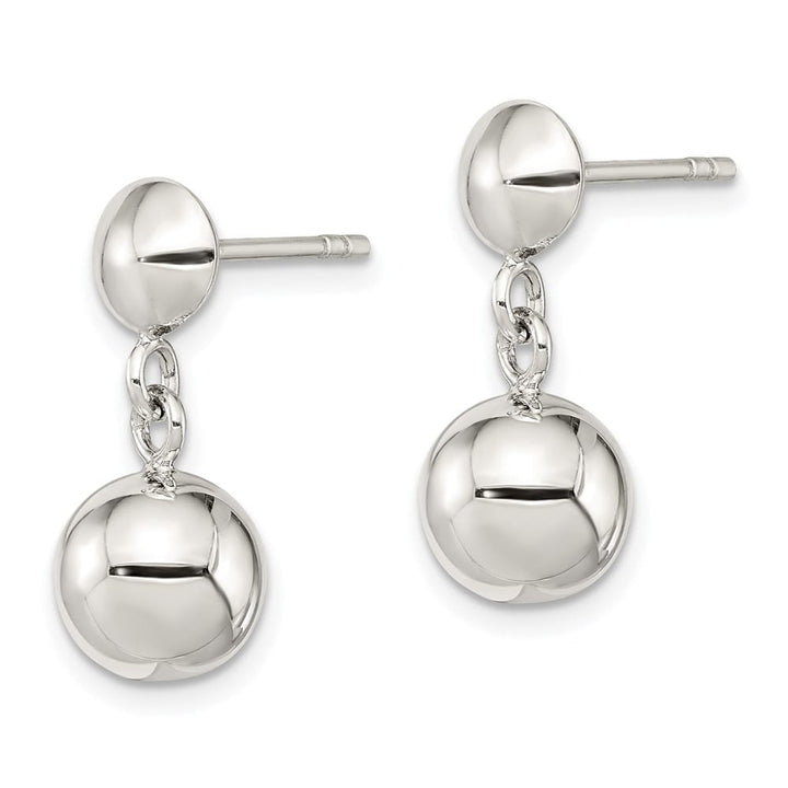 Sterling Silver 8mm Dangle Ball Post Earrings, view 2 of 4