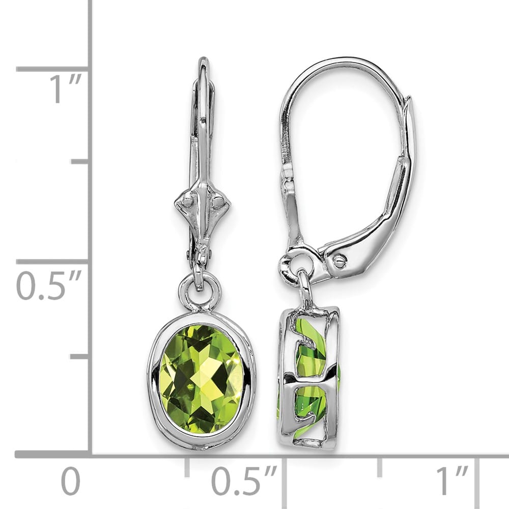 Sterling Silver 8x6mm Oval Leverback Earrings, view 16 of 16