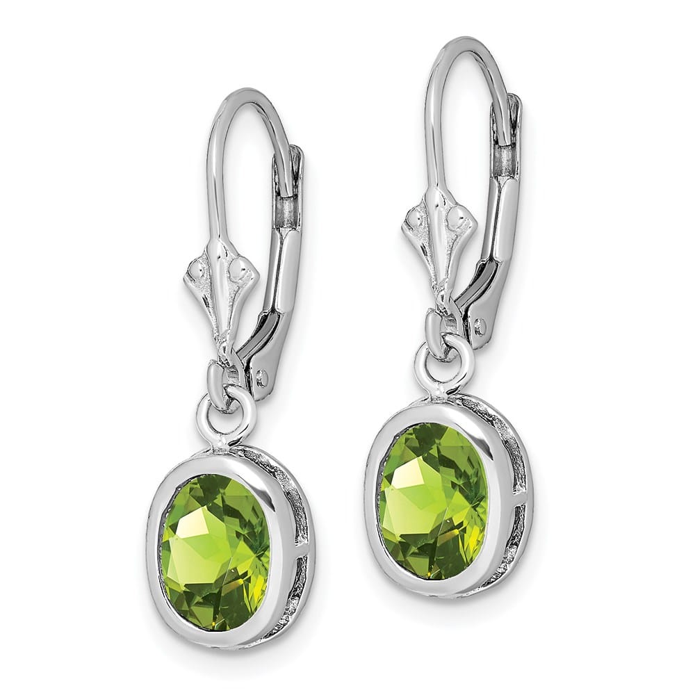 Sterling Silver 8x6mm Oval Leverback Earrings, view 14 of 16