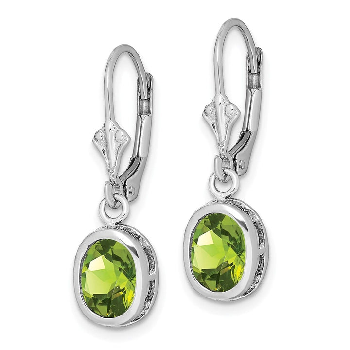 Sterling Silver 8x6mm Oval Leverback Earrings, view 14 of 16