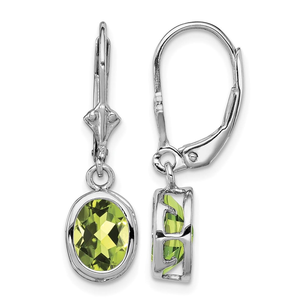 Sterling Silver 8x6mm Oval Leverback Earrings, view 13 of 16