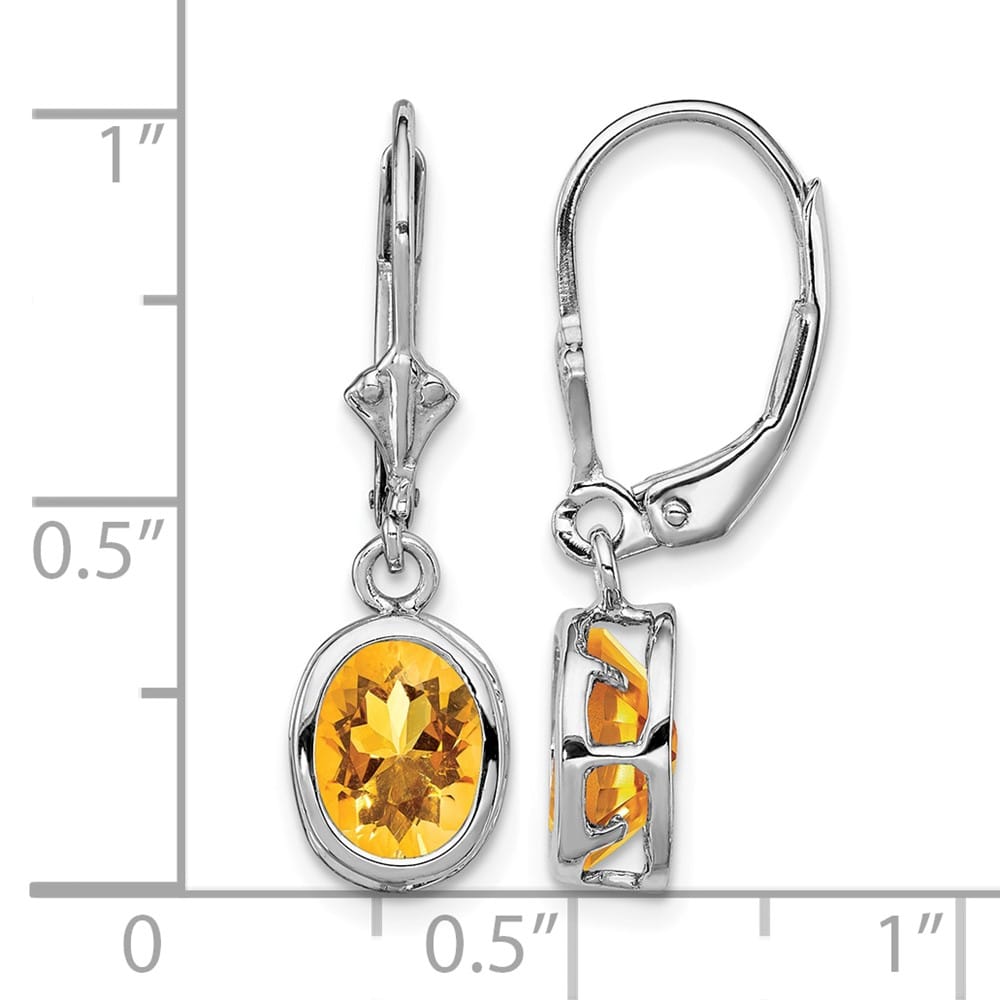 Sterling Silver 8x6mm Oval Leverback Earrings, view 12 of 16