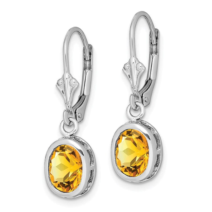 Sterling Silver 8x6mm Oval Leverback Earrings, view 10 of 16