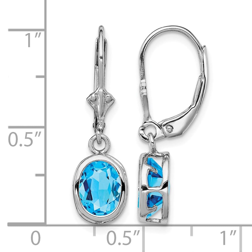 Sterling Silver 8x6mm Oval Leverback Earrings, view 8 of 16