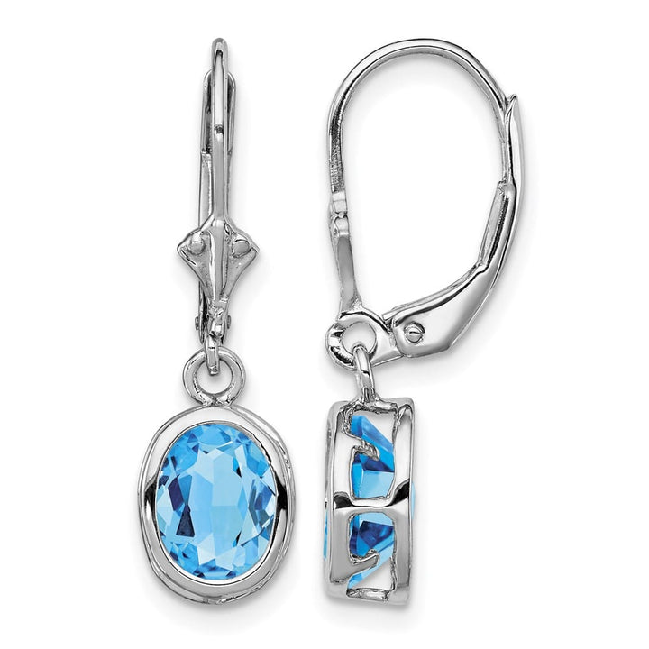 Sterling Silver 8x6mm Oval Leverback Earrings, view 5 of 16