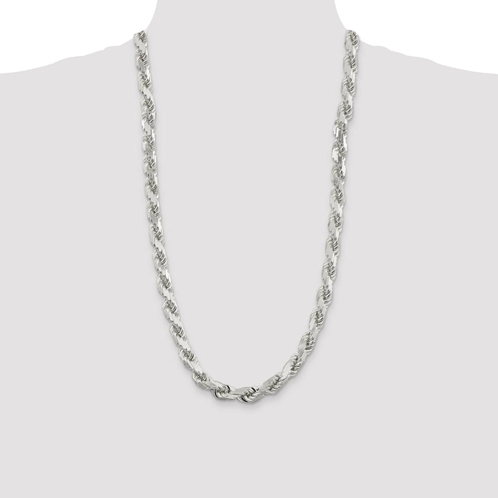 Sterling Silver 9.0mm D.C. Rope Chain