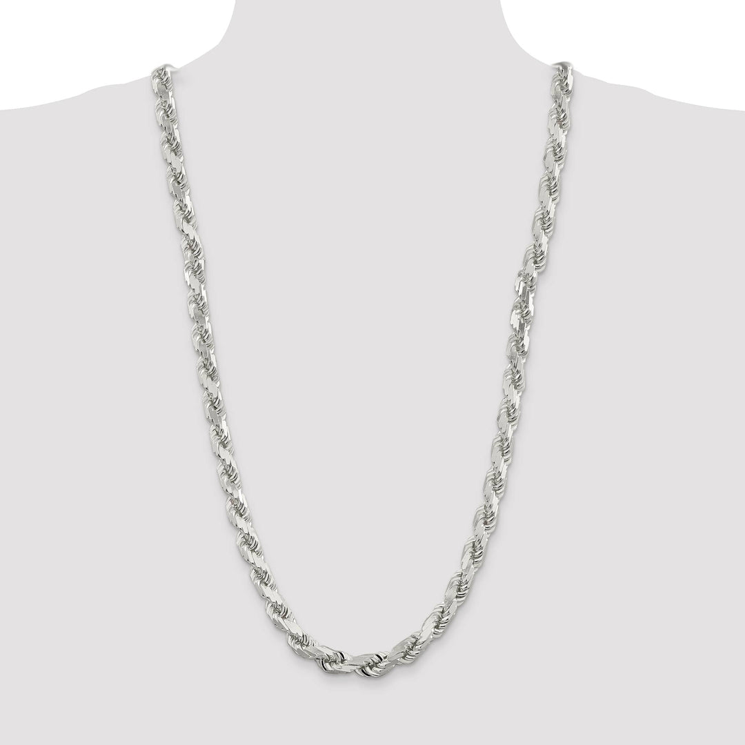 Sterling Silver 9.0mm D.C. Rope Chain