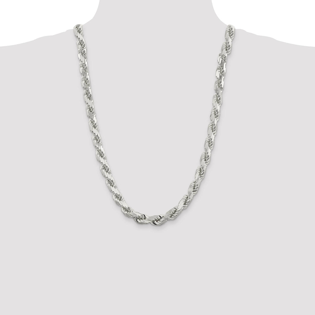 Sterling Silver 9.0mm D.C. Rope Chain