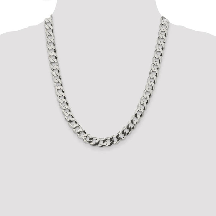 Sterling Silver 9.75mm Flat Curb Chain Size 22