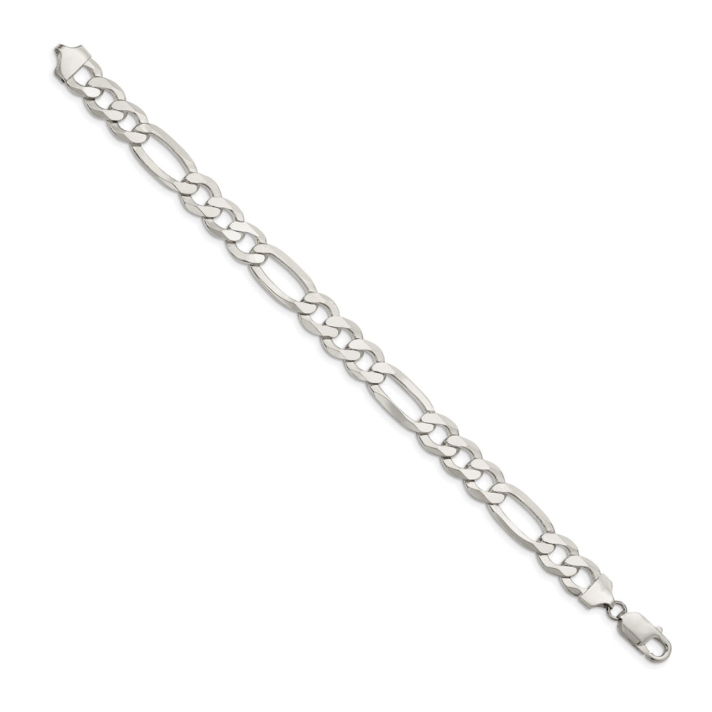 Sterling Silver 9.7mm Lightweight Flat Figaro Bracelet
