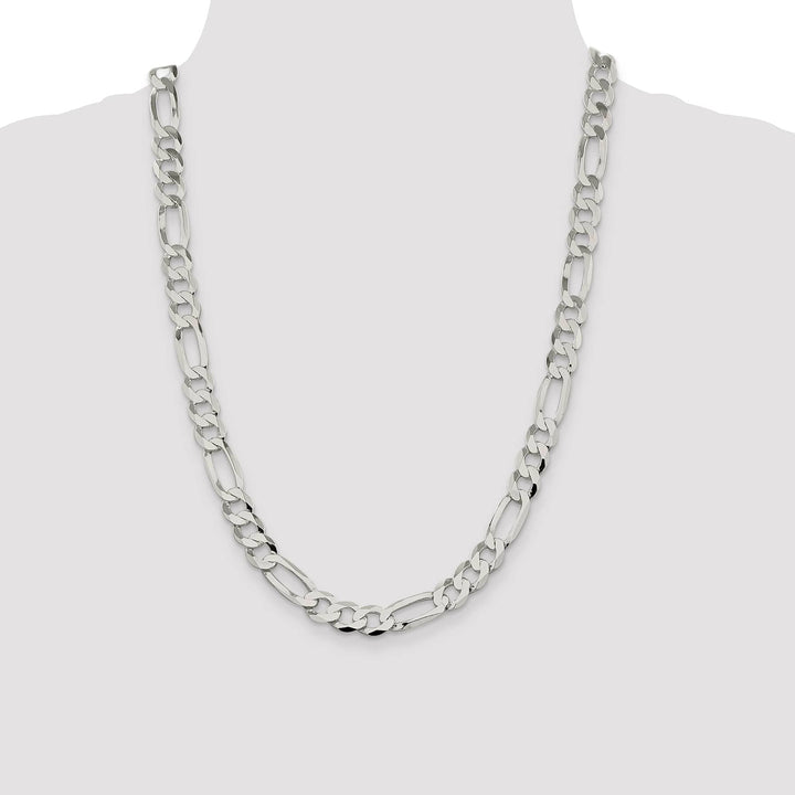 Sterling Silver 9.7mm Lightweight Flat Figaro Chain