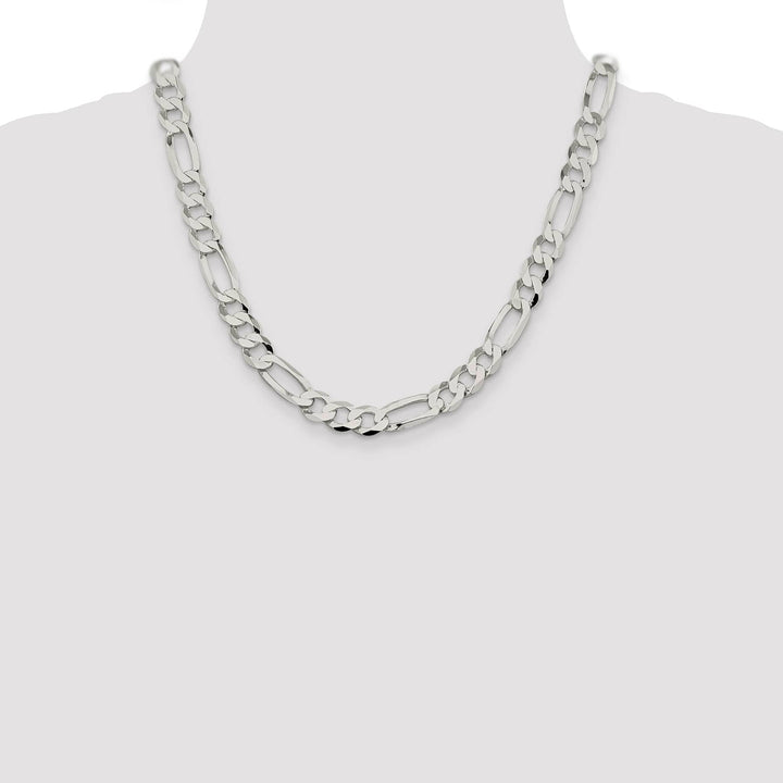 Sterling Silver 9.7mm Lightweight Flat Figaro Chain