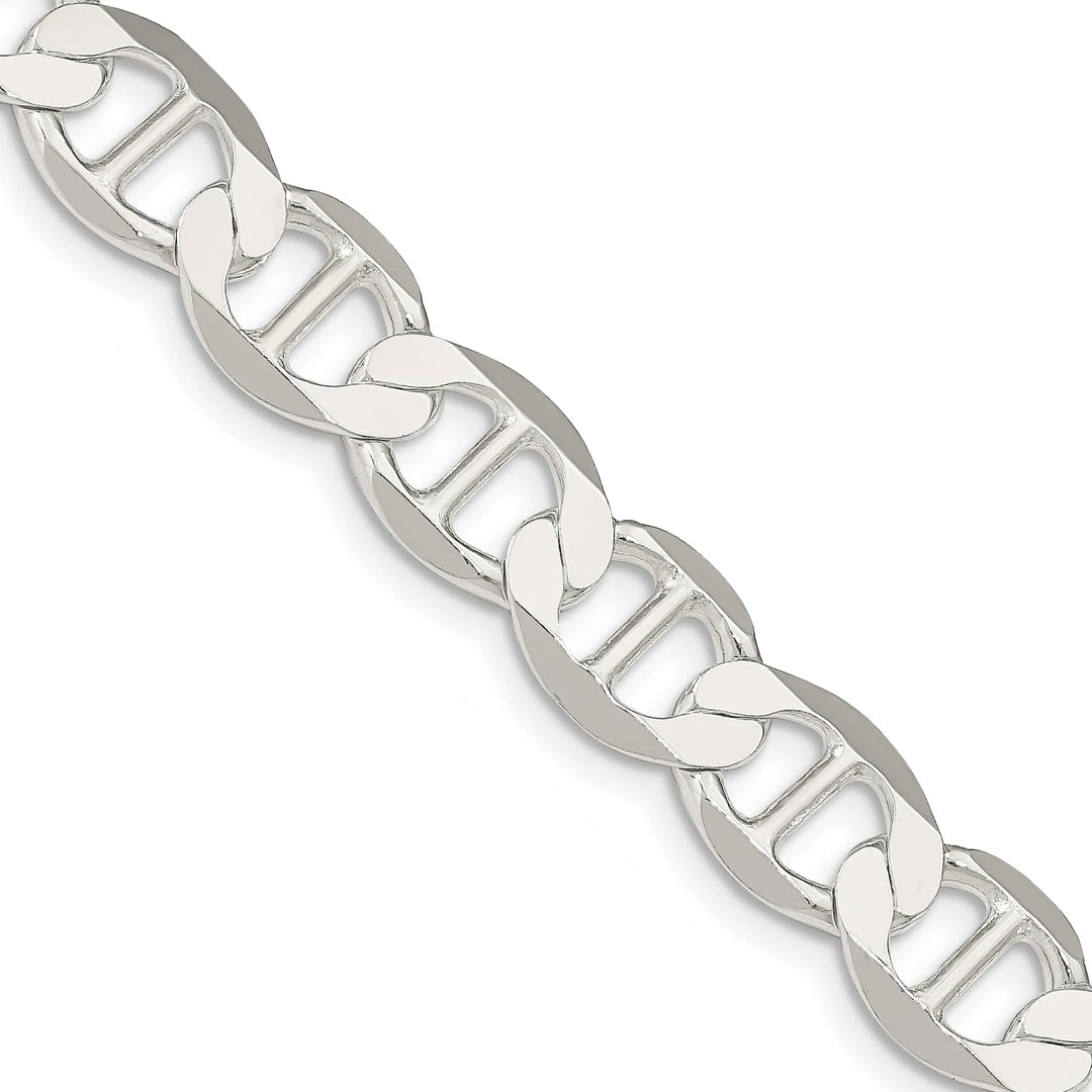 Sterling Silver 9.95mm Flat Anchor Chain 26 Inch