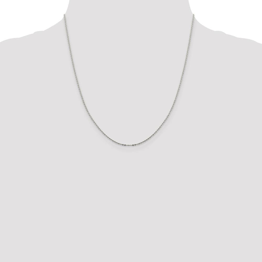 Sterling Silver .9mm Flat Link Cable Chain Size 20