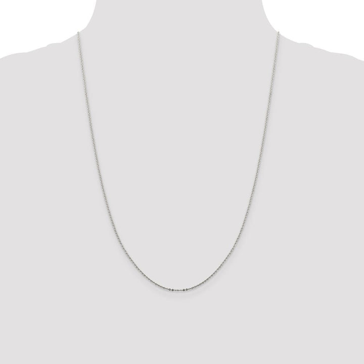 Sterling Silver .9mm Flat Link Cable Chain Size 24