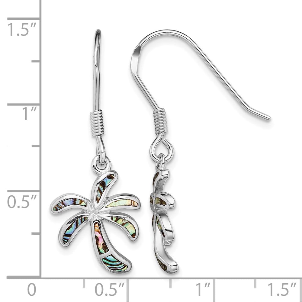 Sterling Silver Abalone Palm Tree Earrings, view 4 of 4