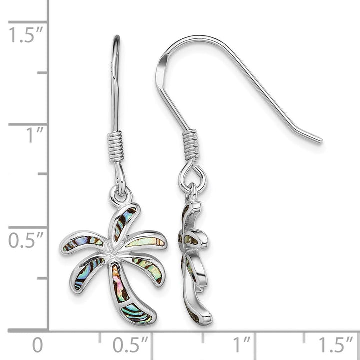 Sterling Silver Abalone Palm Tree Earrings, view 4 of 4